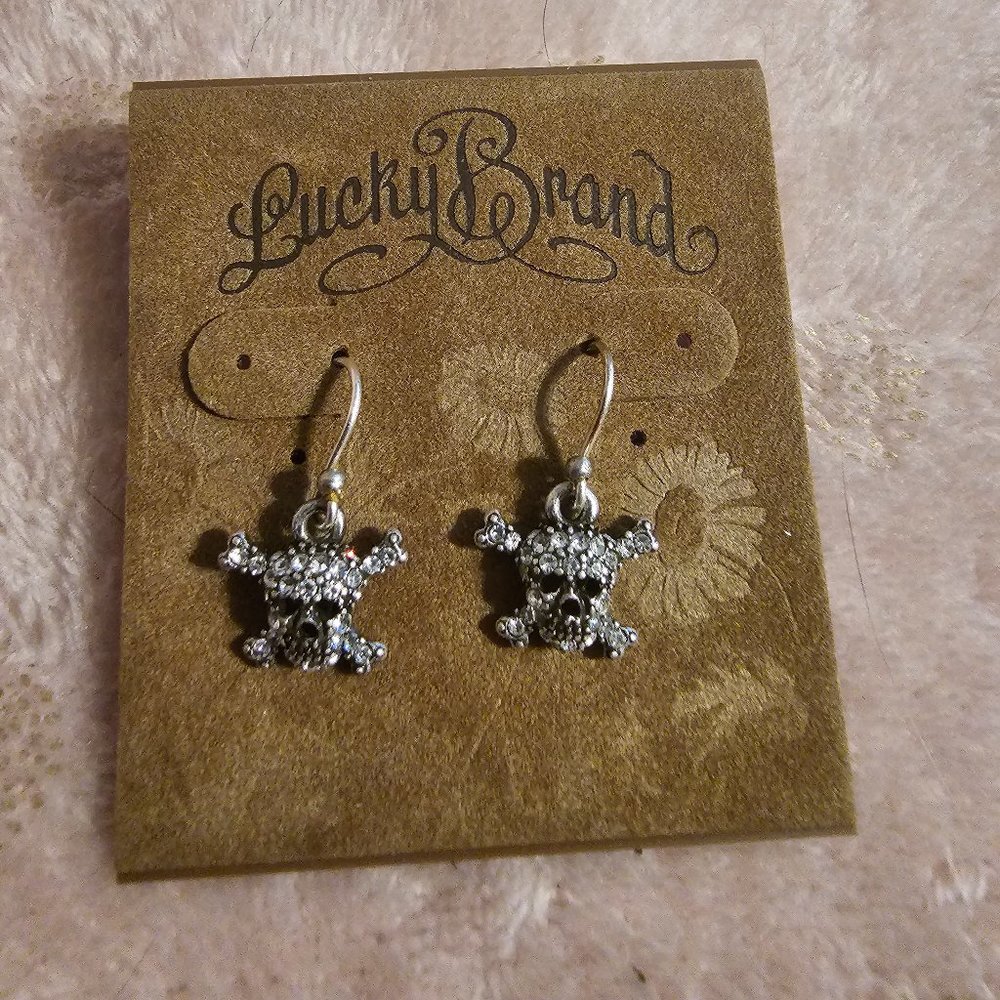 rhinestone skull earrings
